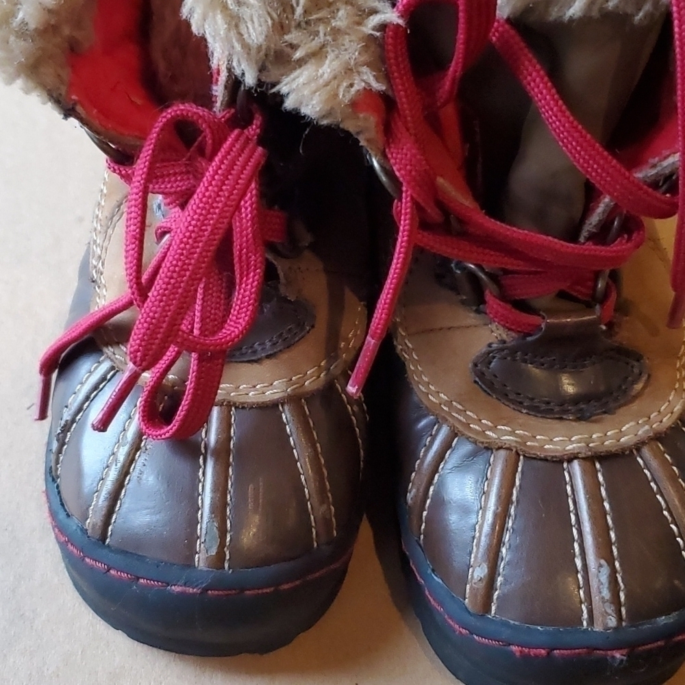 GAP Kids Boots with Faux Fur Lining - Brown and Red - Picture 7 of 10